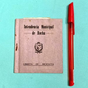Libreta de Bicicleta Antigua Intendencia Municipal de Rocha - imagen 1