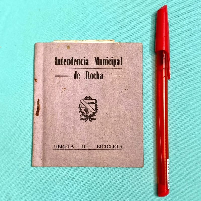 Libreta de Bicicleta Antigua Intendencia Municipal de Rocha