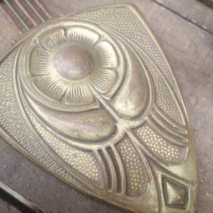 Péndulo y Llave de Cuerda para Reloj de Pared Antiguo Art Nouveau - imagen 2