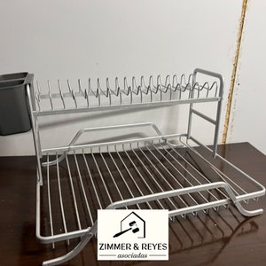Lote siguiente: Escurridor de Platos Metálico de Dos Niveles con Cubiertero
