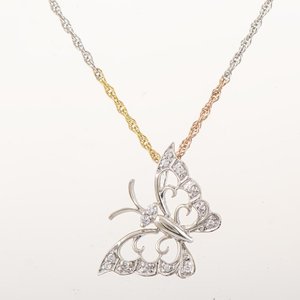 Cadena con Colgante Mariposa Oro 18k y Diamantes - imagen 1