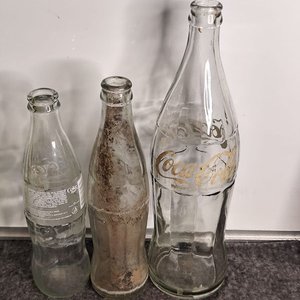 3 Botellas Coca-Cola Litografiadas Antiguas - imagen 2