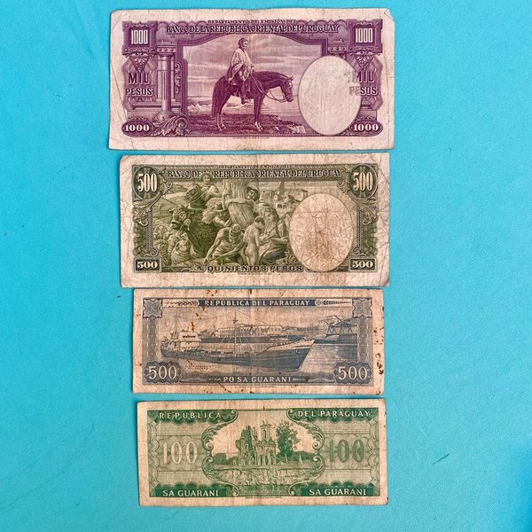 Antiguos billetes de Uruguay y Paraguay para coleccionistas - imagen 2