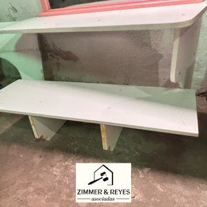 Mueble Tocador Blanco con Repisa Colgante y Marco Rosa - imagen 3