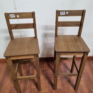 Banquetas Altas de Madera con Respaldo - Set de 2 - imagen 2
