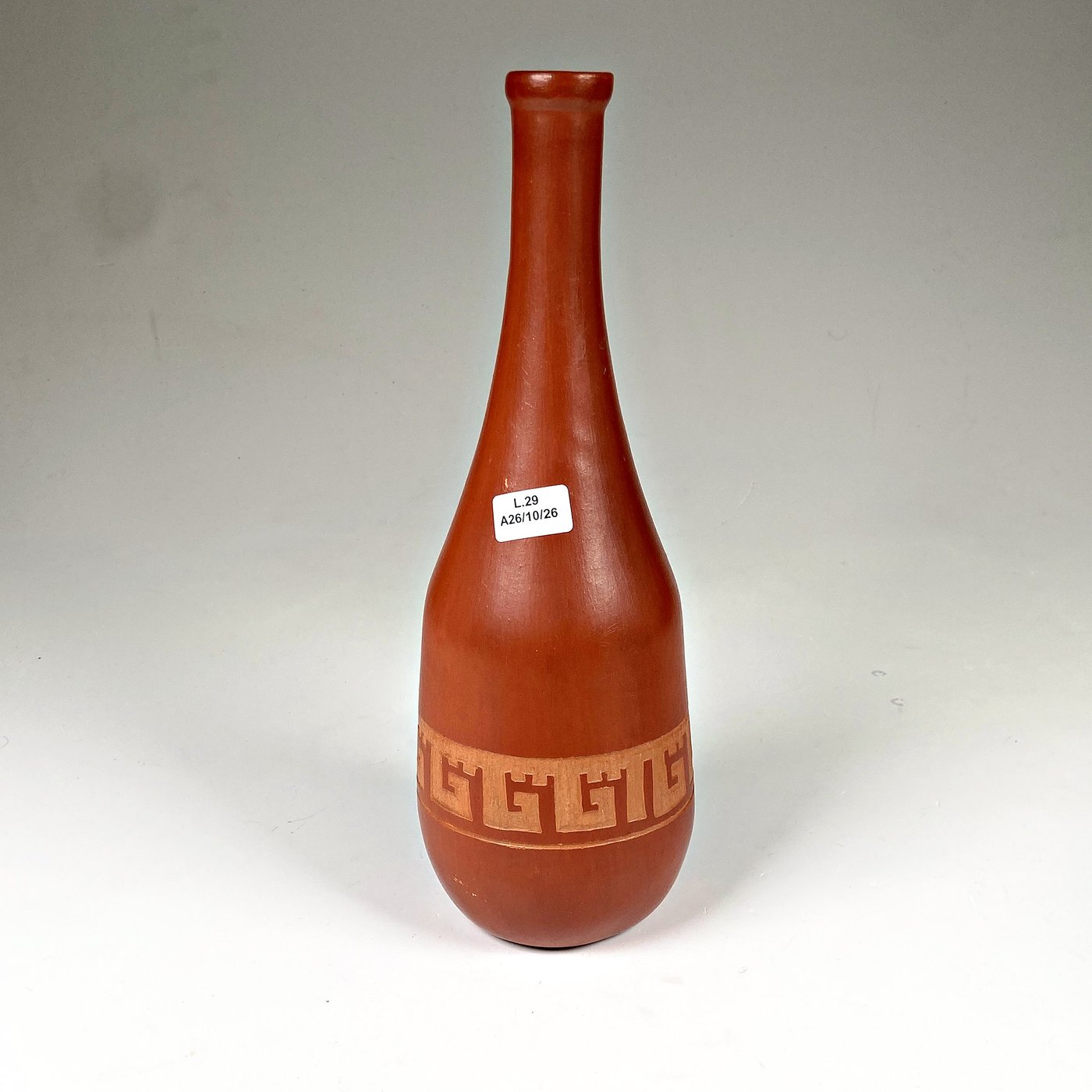 Botellón de Cerámica Artesanal con Guarda Decorativa - Uruguay 88
