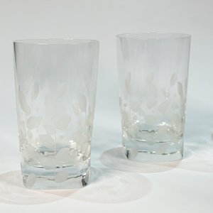 Juego de Botellón y Vasos de Cristal con Hojas Esmeriladas - imagen 2