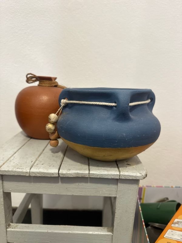 Lote de 2 Jarrones de Cerámica Artesanal