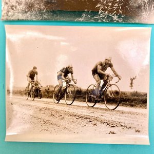 4 Fotos Antiguas Carreras Caballos y Ciclismo 23x17 cm - imagen 3
