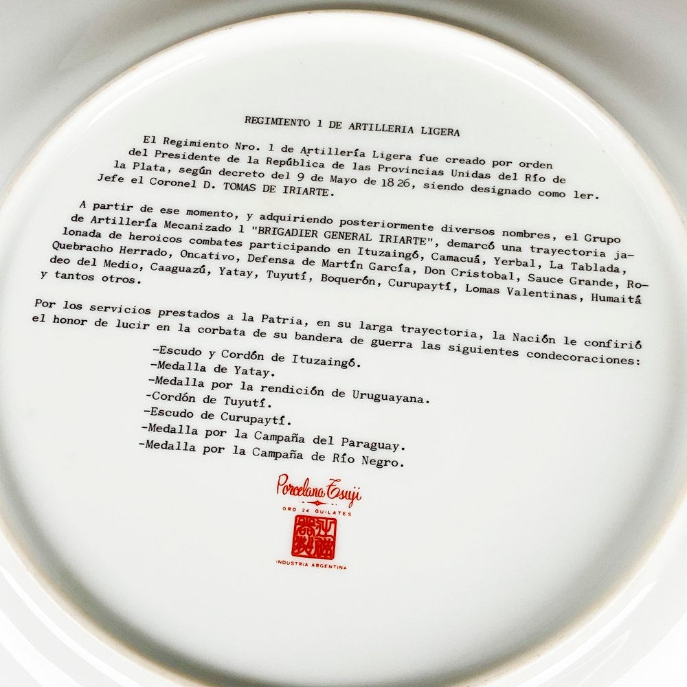 Plato de loza Ejército Argentino, diámetro 25 cm - imagen 4