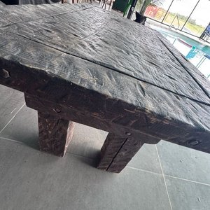 Mesa Rectangular Rústica de Lapacho Estilo Antiguo - imagen 2