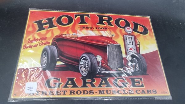 Chapa Decorativa "Hot Rod Garage" Est. 1969