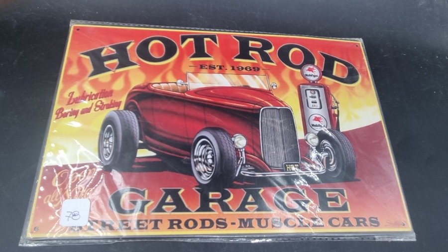 Chapa Decorativa "Hot Rod Garage" Est. 1969