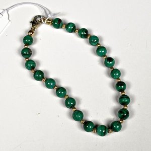 Lote anterior: Pulsera de Malaquita con Cuentas Doradas - 19 cm
