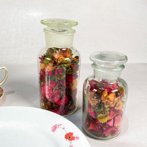 Conjunto de 7 piezas vintage: plato, cremera, azucarero, llamador y frascos de farmacia - imagen 3