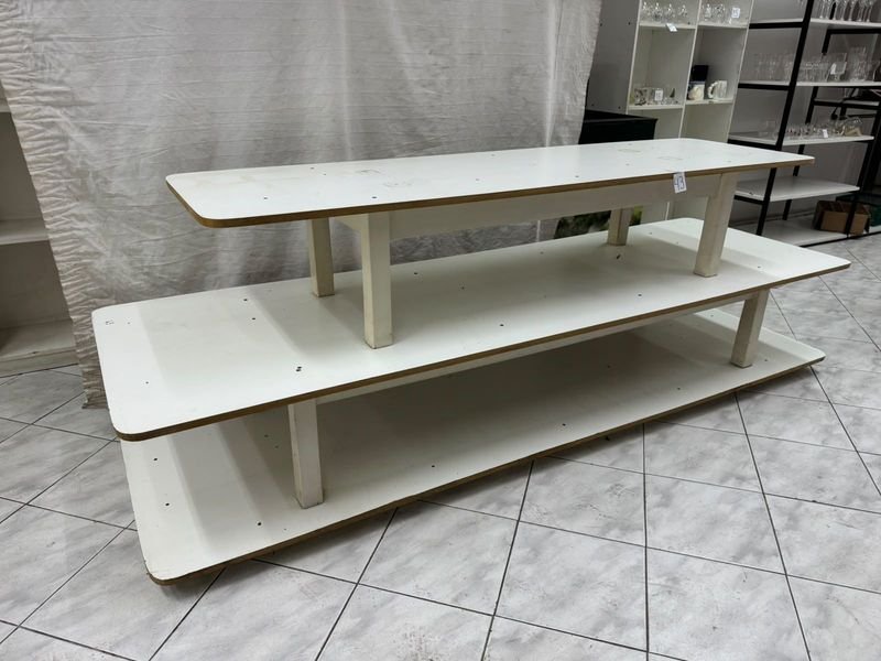 Góndola Exhibidora Blanca de 3 Niveles