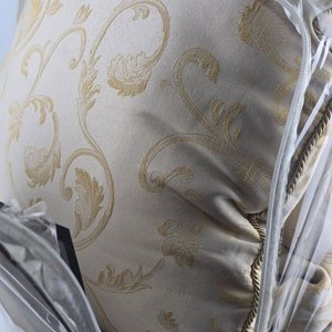 Juego de Acolchado Royal Club Luxury Jacquard Beige y Dorado 9 Piezas Cama 2 Plazas - imagen 4