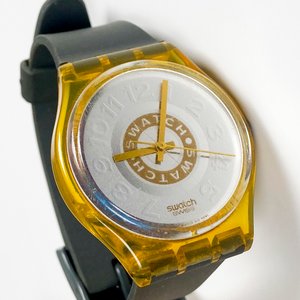 Dos Relojes de Pulsera para Caballero: Geneva Dorado y Swatch Transparente - imagen 4