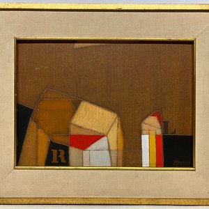 Nelson Ramos "Casas en la Loma" Óleo sobre Fibra (1979) - imagen 2