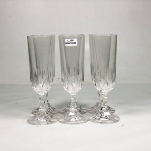 Seis Copas Flauta de Cristal Tallado - imagen 2
