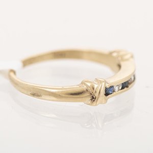 Anillo de Oro 18k con Zafiros y Circonias Talla 18.5 mm - imagen 2