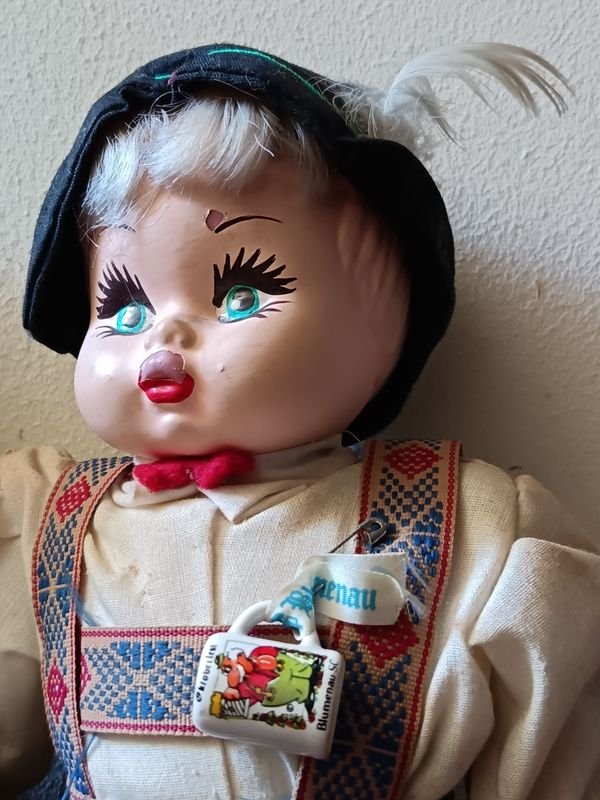 Par de Muñecas Alemanas/Bávaras Vintage de Mediados del Siglo XX - imagen 7