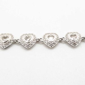 Gargantilla de Plata con Corazones y Piedras, 38cm - imagen 2