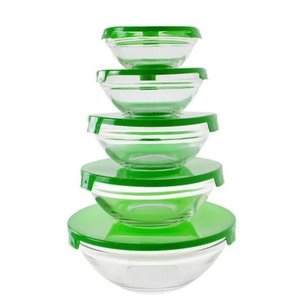 Set de 5 Recipientes de Vidrio con Tapa Verde - imagen 2