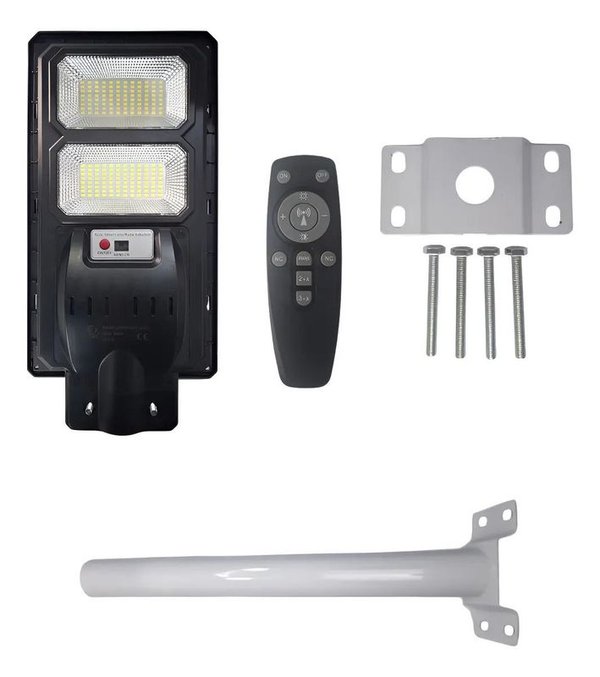Foco solar led exterior 200 w, soporte y control