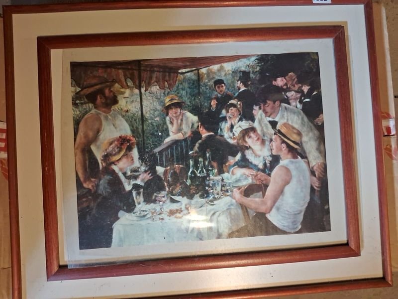 Reproducción enmarcada de la pintura 'El almuerzo de los remeros' - imagen 4