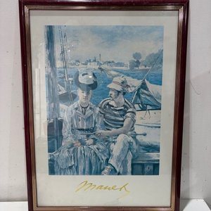 Lote siguiente: Cuadro "Mujeres en Barco" Estilo Manet