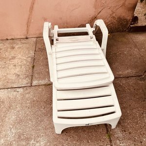 Reposera de Patio Blanca de PVC - imagen 3
