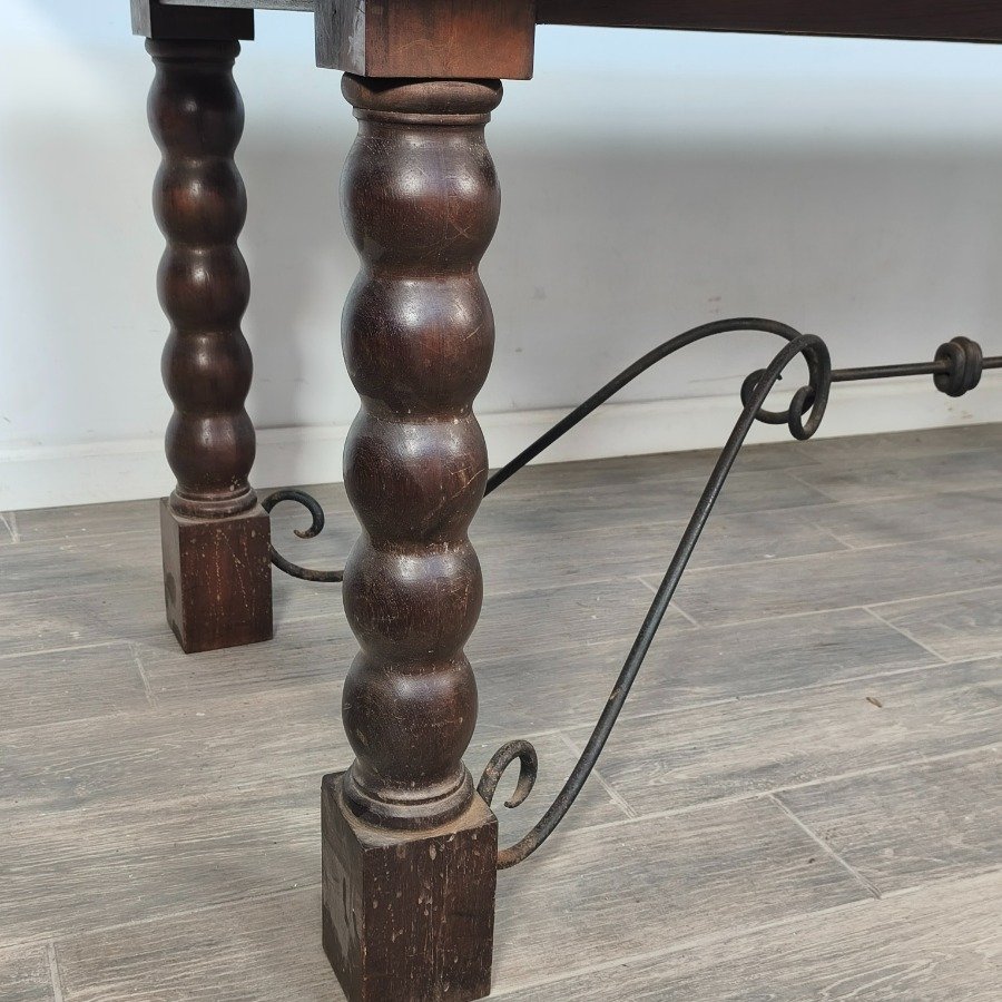 Mesa de comedor en madera y hierro para sala de estar - imagen 4