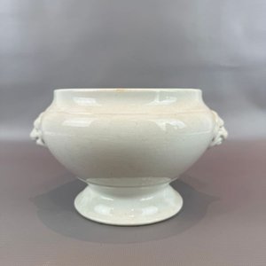 Bowl Isabelino de Porcelana Blanca con Rostros de León - John Maddock & Sons - imagen 1