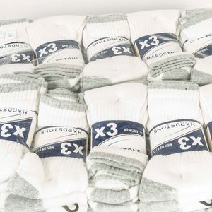 Pack de 60 Pares de Medias Blancas y Grises, Talle W US 7/9 - imagen 2