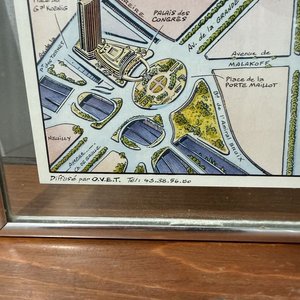 Mapa Decorativo Aéreo de París Enmarcado - imagen 3