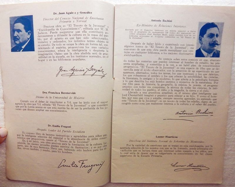 Antigua Revista Con Apreciaciones De Diferentes Personalidades De La Época Respecto A La obra 'El Tesoro De La Juventud' - imagen 3