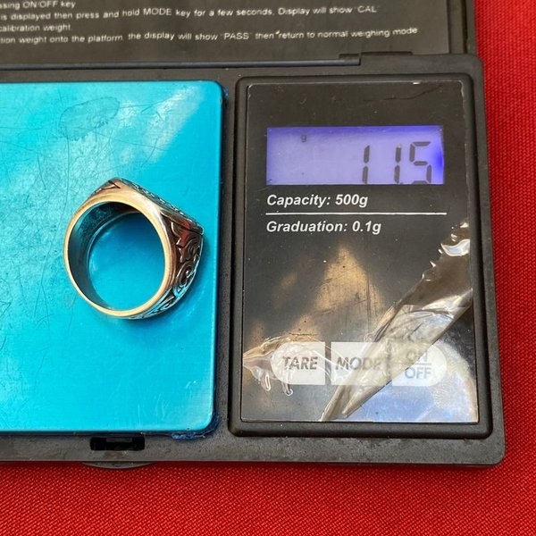 Anillo Mason de plata antiguo, manual y sin souvenir - imagen 6