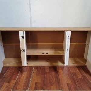 Mueble Aéreo Rústico Colonial con Estante y 4 Puertas - imagen 2