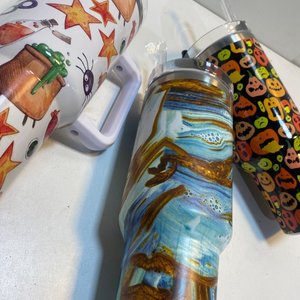 Set de 3 Vasos Térmicos de 1.2L con Diseños de Halloween y Mármol - imagen 4