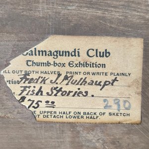 Oleo "Fish Stories" de Frederick J. Mulhaupt, Escena Marina con Marco Dorado - imagen 12
