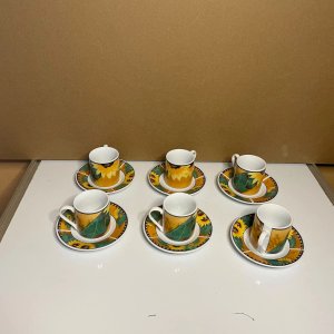 Juego de Tazas de Café con Platillos Estilo Girasol - imagen 2