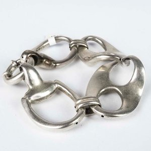 Pulsera de Plata Hueca Estilo Ecuestre - 20 cm - imagen 2