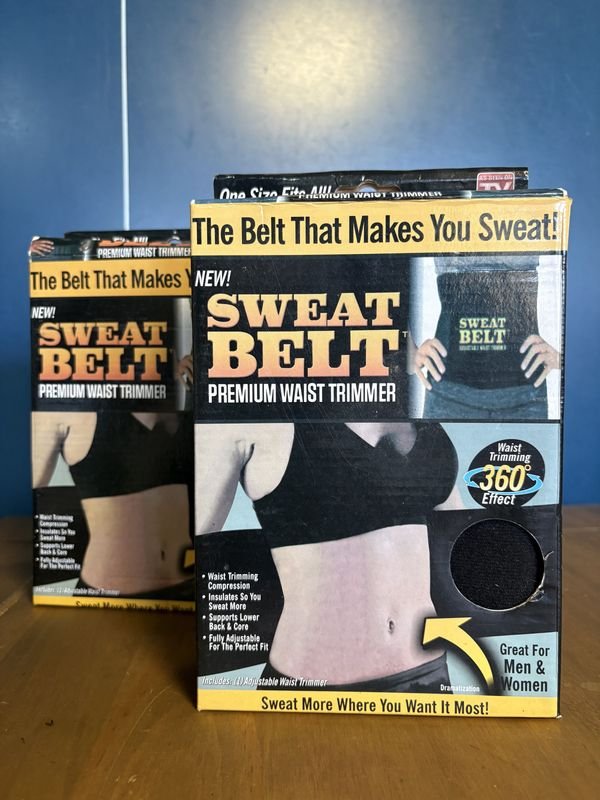 2 Fajas Sweat Belt Premium Waist Trimmer Nuevas en Caja