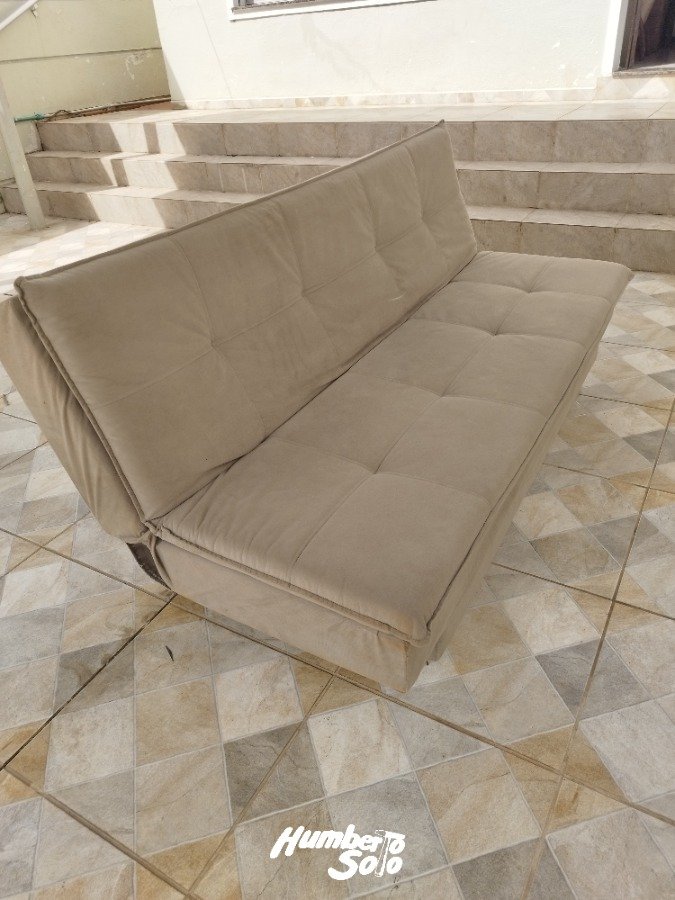Sofá Cama Plegable Beige de Dos Plazas