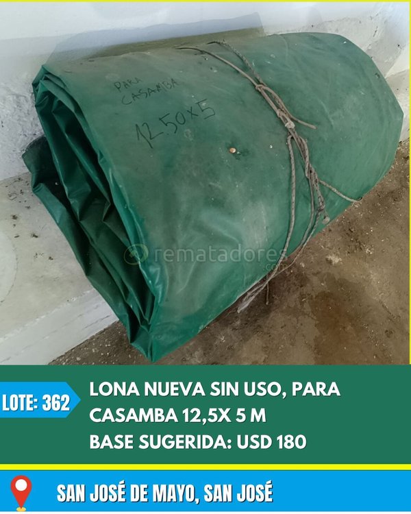 Lona Nueva Sin Uso para Casamba 12.50 x 5 Mts