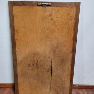 Importante Espejo con Marco de Madera Castaño Recto 88x139cm - imagen 4