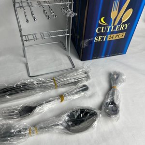 Set de Cubiertos de Acero Inoxidable con Soporte - 24 Piezas - imagen 3