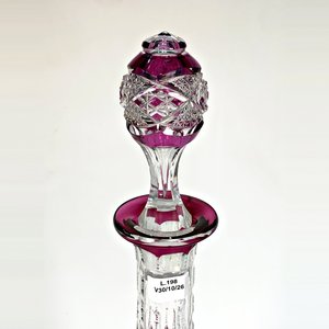 Botellón de Cristal Tallado Bordó con Tapón - 45 cm - imagen 4