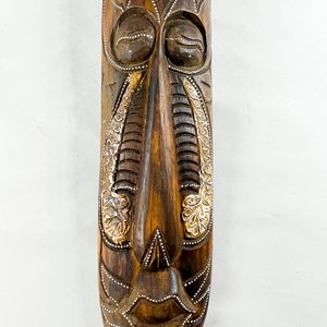 Máscara Africana Decorativa de Madera Tallada 99 cm - imagen 3